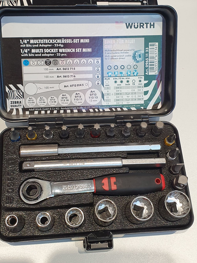 Coffret Mini clé à cliquets 1/4 23P Wurth