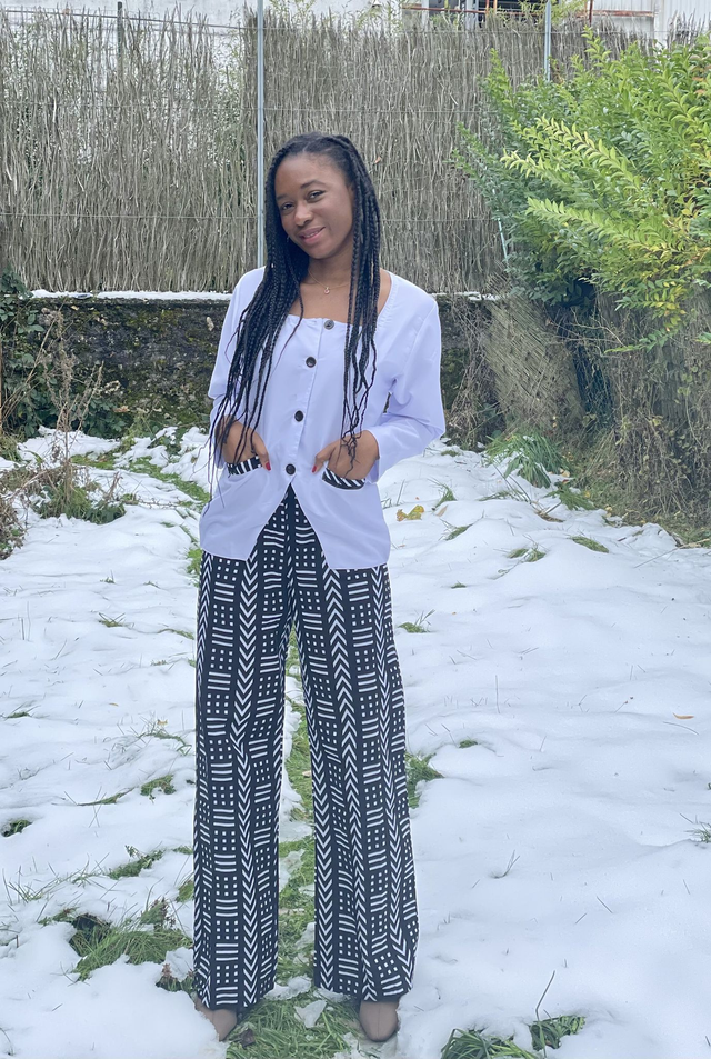 Pantalon Célia wax coupe droite