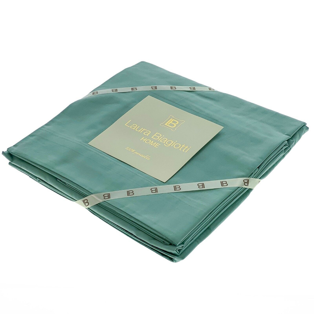 Lenzuola Matrimoniali "Laura Biagiotti" Cotone Percalle ACQUAMARINA