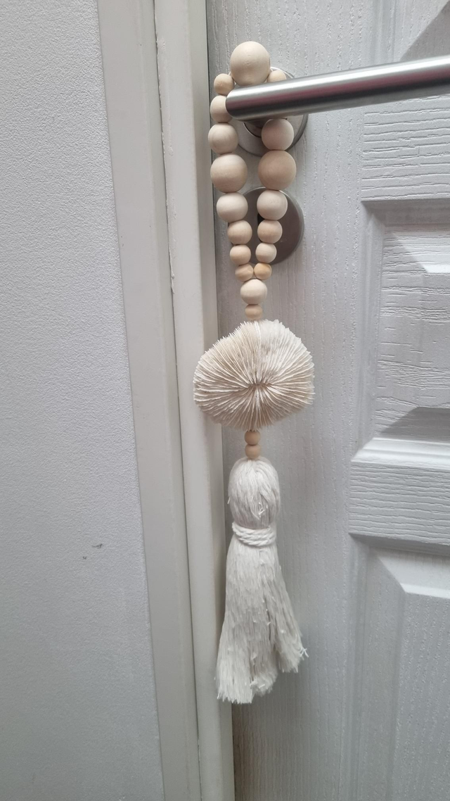 Embrasse corail pompon beige