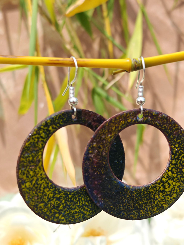 Cercle poétique, Boucles d&#039;oreilles émail 