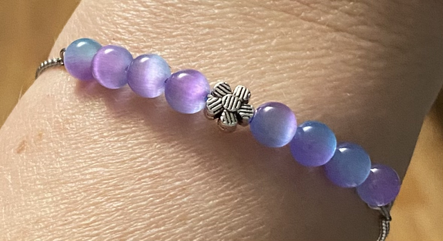 Steel adjustable bead bracelet