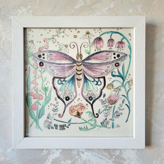 Aquarelle Papillon pastel
