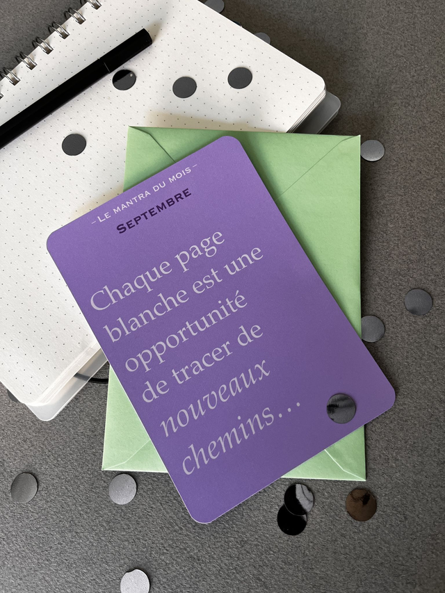 Carte de vœux "Mantra" septembre