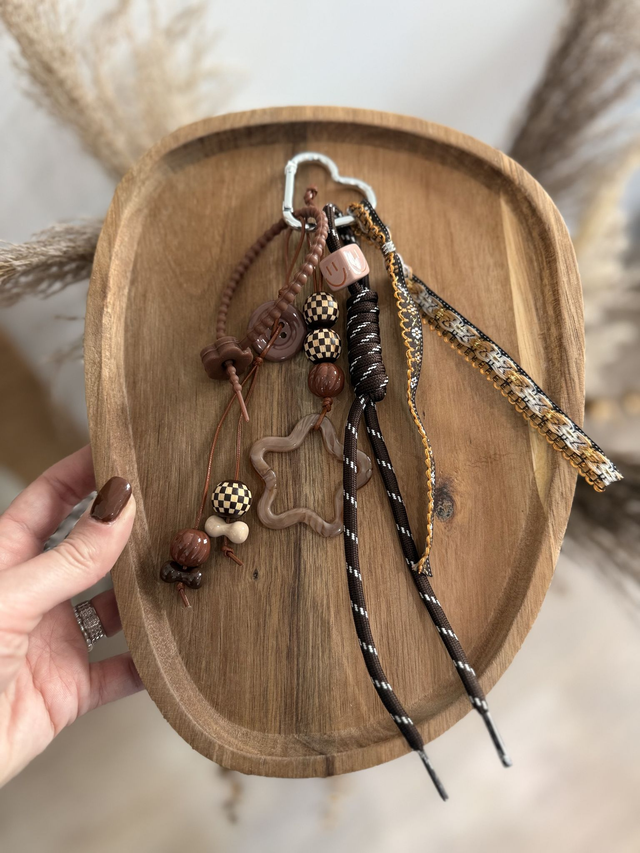 Porte-Clé Bijou de sac Etoile marron