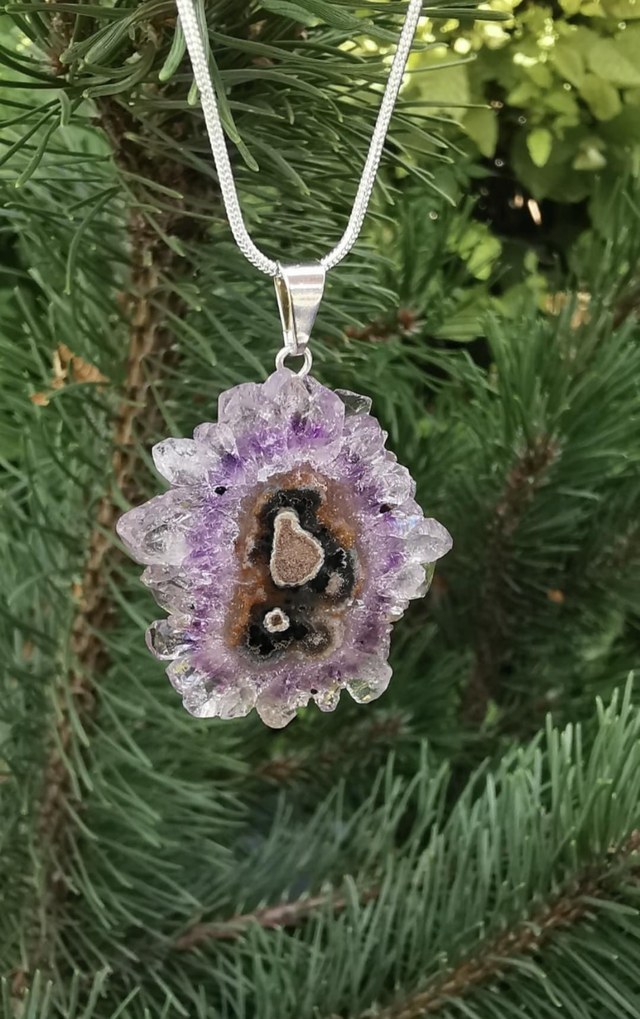 Pendentif Fleur d'améthyste 