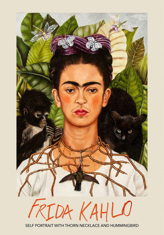 Self Portrait with Thorn Necklace and Hummingbird by Frida Kahlo
