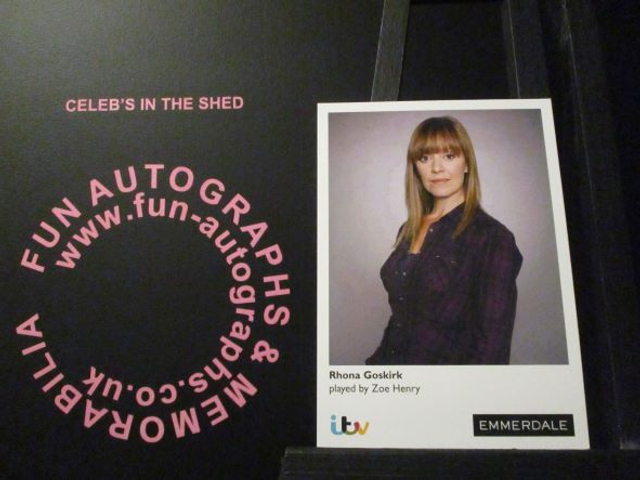 Zoe Henry (Rhona Goskirk) Original Emmerdale Coloured Itv Logo Cast Card