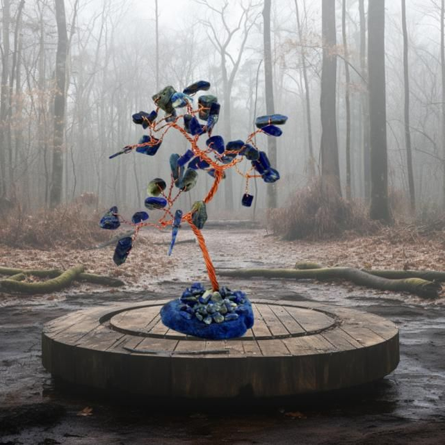 Arbre "Sodalite" sur agate