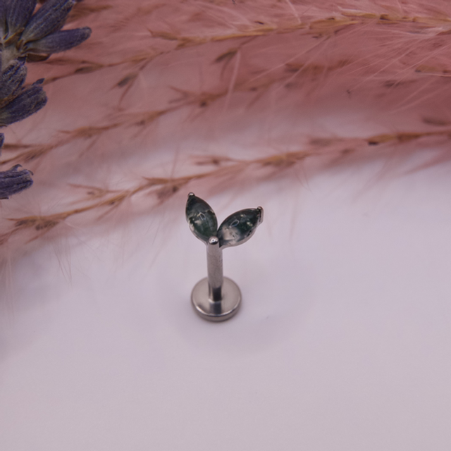 Embout Duo Marquise Pierre naturelle 