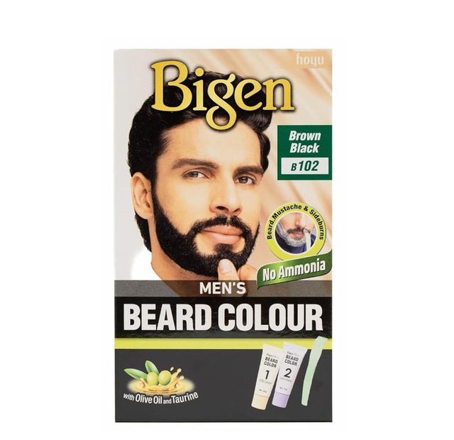 Bigen Men&#039;s Beard Color - Brown Black (B102) 