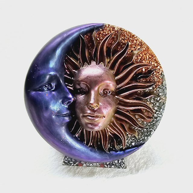 Orgonite lune et soleil yin yang