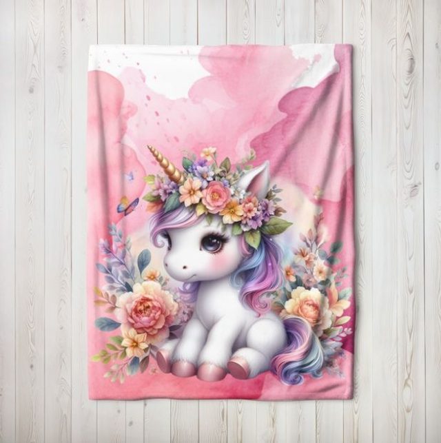 Couverture personnalisé Licorne