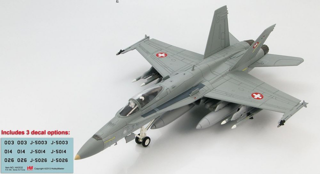 F/A-18C Schweizer Luftwaffe Metallmodell J-5001 bis J-5026 