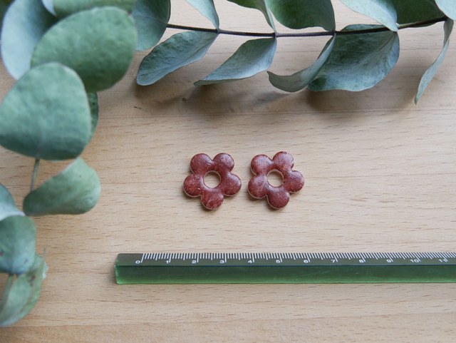 Bloom 5 pétales marron effet peinture