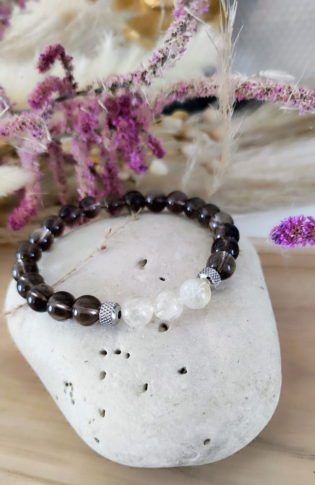 Bracelet "Optimisme" Quartz fumé et Citrine
