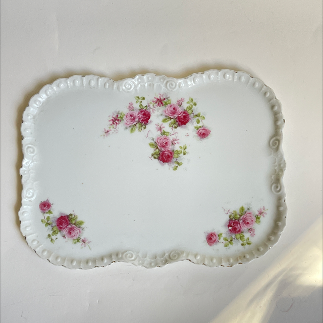 Rosen Tablett Porzellan Käseplatte 