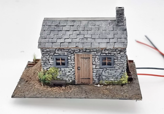 OO Gauge Lineside hut mini scene with light. Made to order, ready to place.