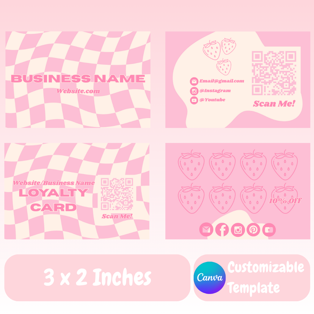Strawberries And Cream Template Card Pack(Business And Loyalty)