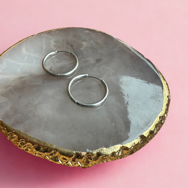 Créoles argentées - Rondes 20 mm