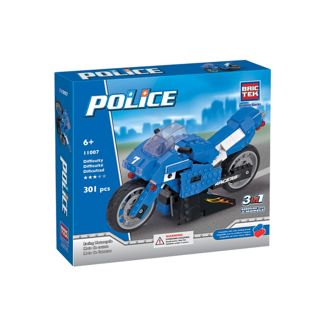 Brictek - Police Racing Motorcycle 3 IN 1 / 301 Pcs