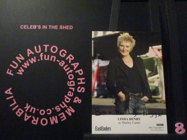 Linda Henry (Shirley Carter) Authentic Autographed EastEnders 6x4 Cast Card (8)