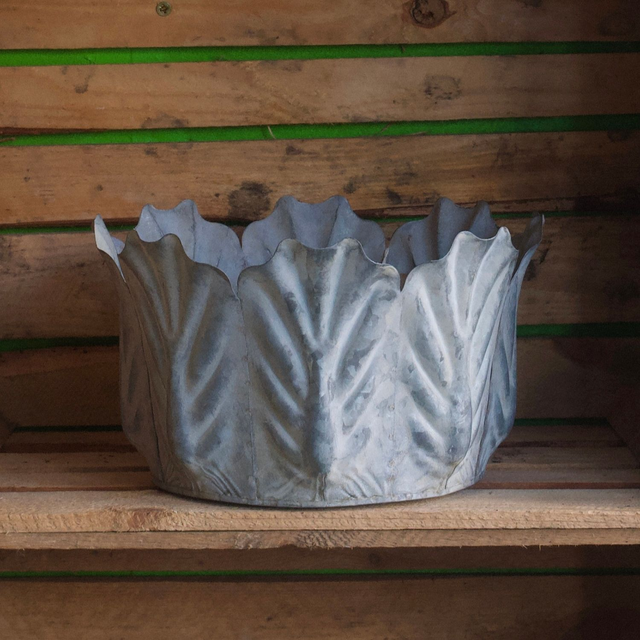 Zinc Leaf Planter