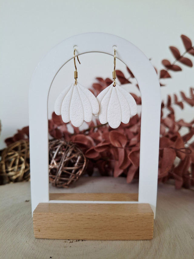 Boucles d'oreilles Magnolia blanc 