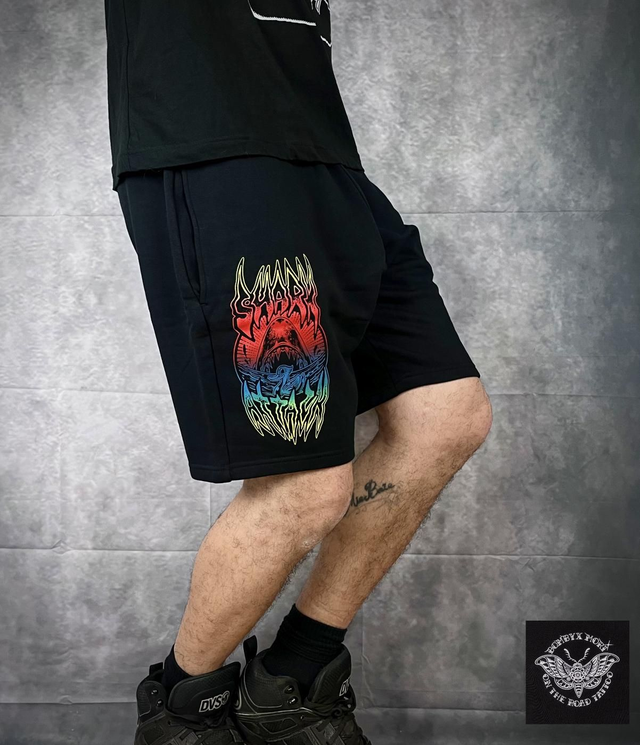 Bermuda Men en Coton bio "Sharkattack Red Sunset !"