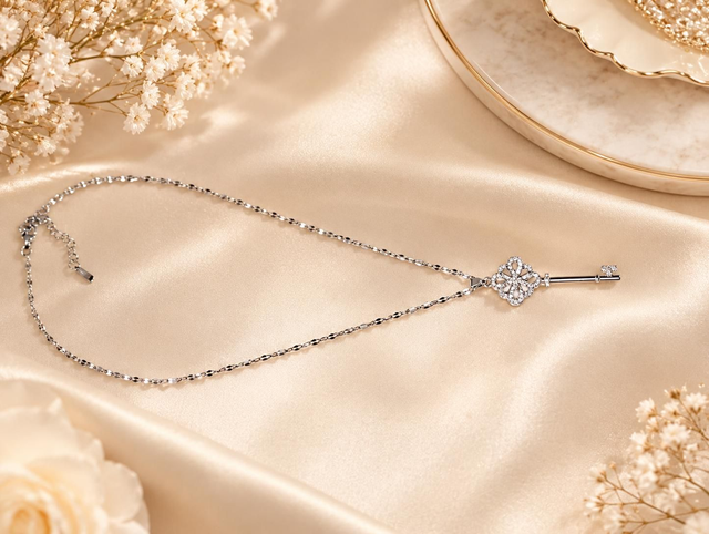 Collier « Clé de mon Cœur » en Acier Inoxydable