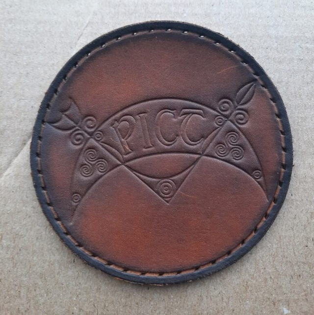 Crescent and V-rod leather patch