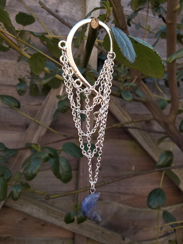 Blue Aventurine Moon Ear Wrap