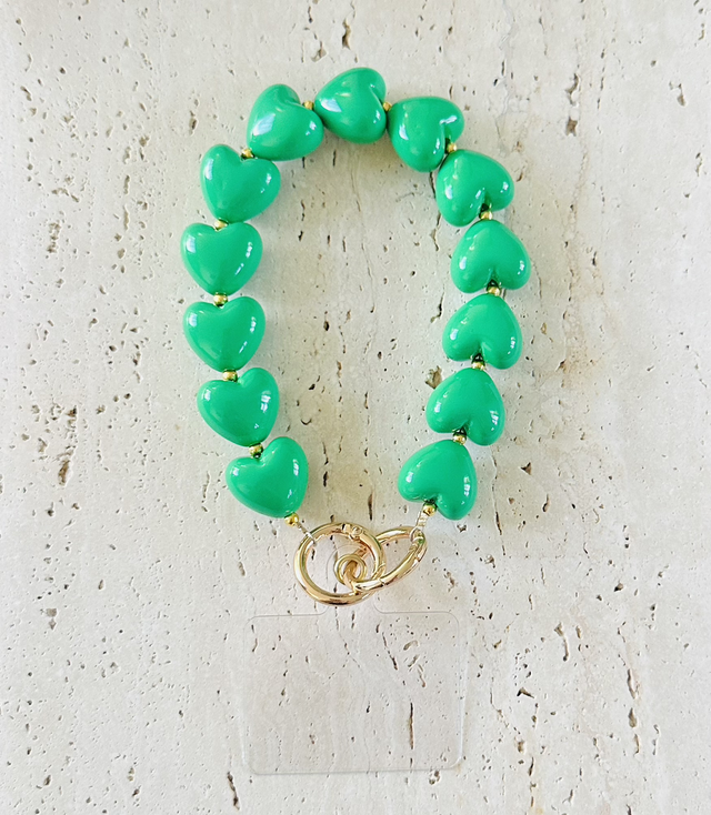 Grote hartjes Telefoonkoort groen