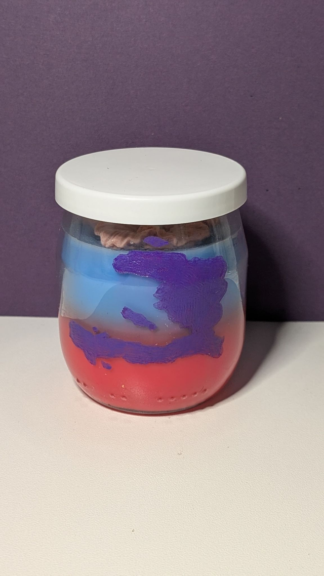 Bougie gravée “Haïti” – Verre pot de yaourt artisanal
