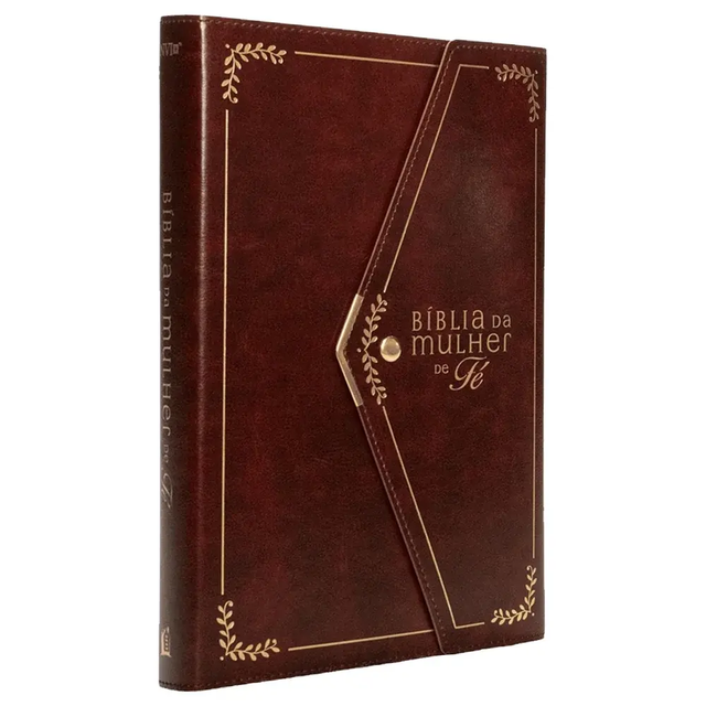 Biblia da Mulher de Fe capa luxo couro Letra Grande com comentarios 