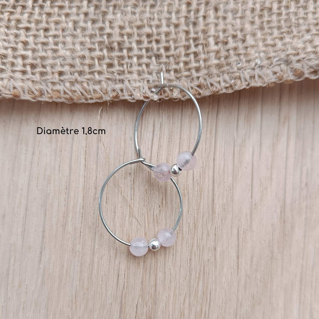 Créoles Quartz rose