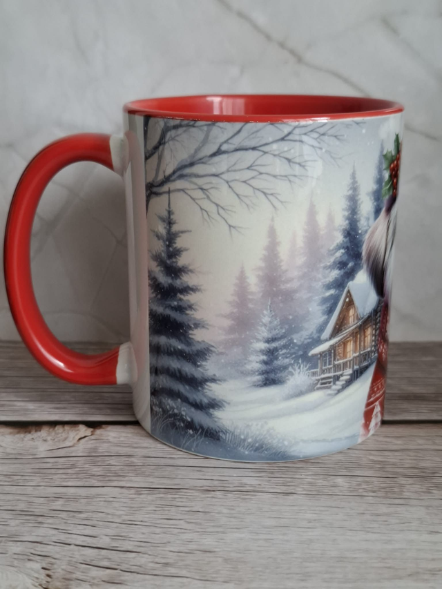 Mug noir shitzu de Noël