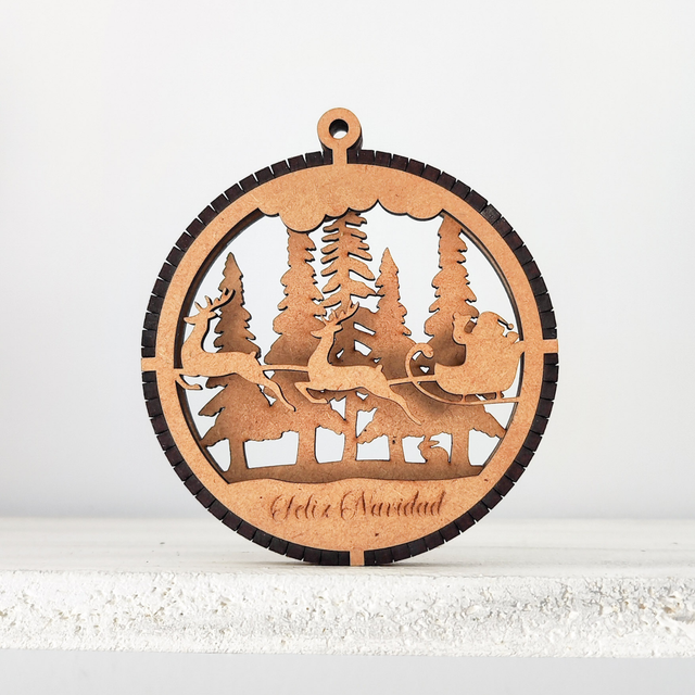 Bola de navidad &quot;Papá Noel y árboles&quot;