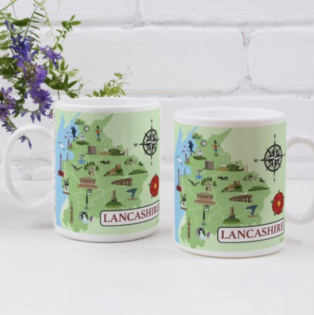 Lancashire Landmarks Coffee Mugs - From Original Illustrations By Lidia Ranns
