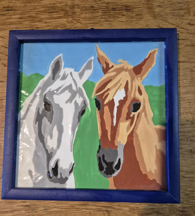 Mini peinture deux chevaux