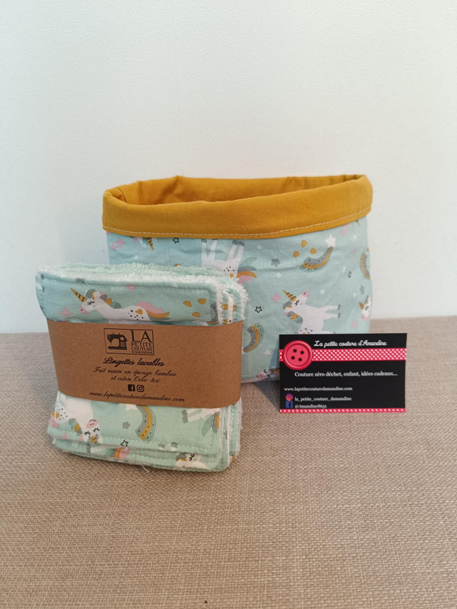 Panière et ses cotons licornes