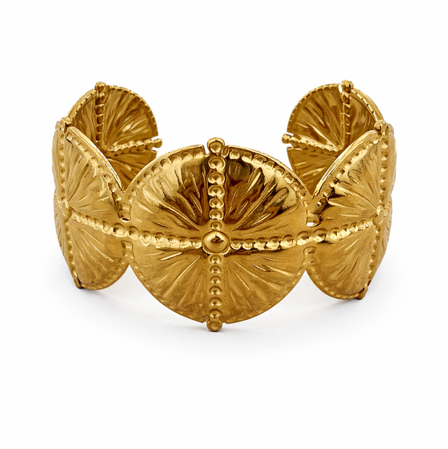 Pulsera brazalete acero dorado