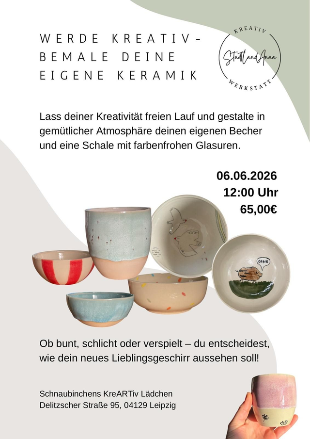 Workshop Keramik bemalen mit Anna