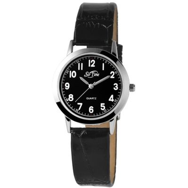 Montre femme marque sir time bracelet cuir noir 