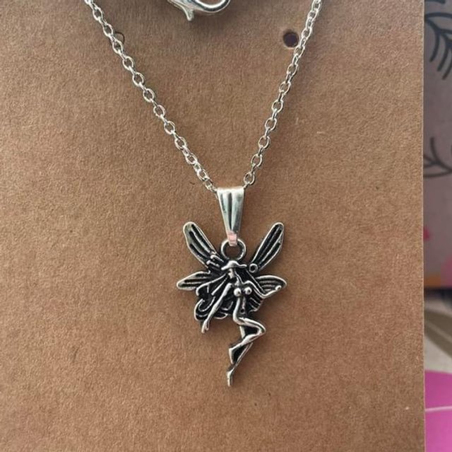 Fairy on 18” silver plated chain