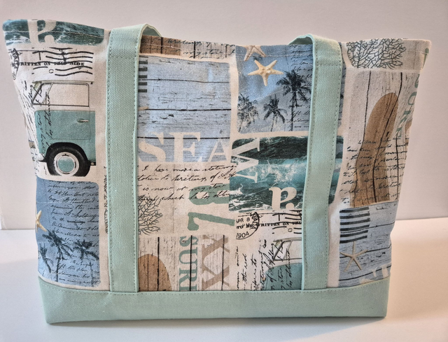 Sac en coton turquoise motifs vacances Modèle Mali 