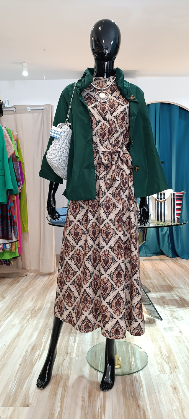 Vestido camisero estampado cashmire