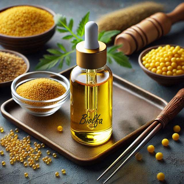 Huile végétale de Moutarde - Flacon en verre à pipette de 10mL 