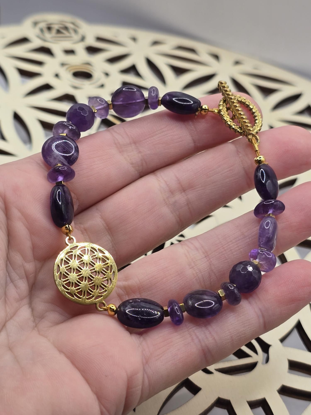 Bracelet Améthyste forme multiple