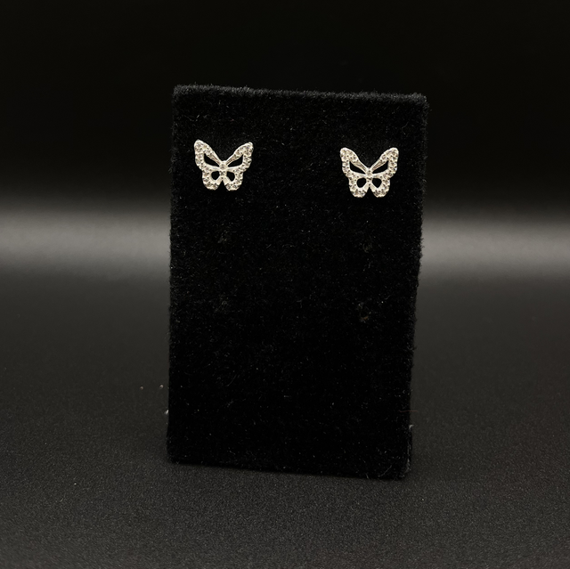 Brinco infantil borboleta zircônia 